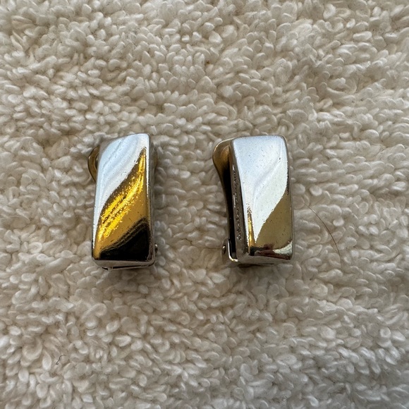 Salvatore Ferragamo clip earrings silver metal.